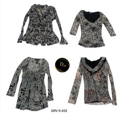 Y2K Long Sleeve Blouse – Vintage Aesthetic Retro S..