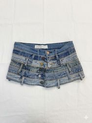 Upcycled Multi-Waistband Denim Skirt (DV -05)