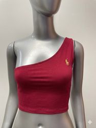 Upcycled Ralph Lauren One-Shoulder Crop Top (DV -0..