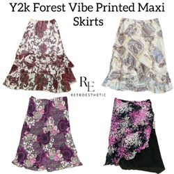 Y2k Forest Vibe Printed Maxi Skirts Re-3182