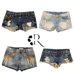Y2K Edgy Girl Unique Denim Short RW1919