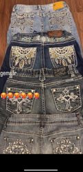 Y2k Low Rise Back Pocket Embellished Flares (HEAVY..