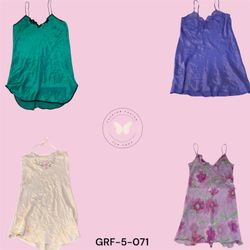 Women’s Y2K Printed Satin Slip Dress with Spaghett..