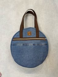 Upcycle Upcycled Denim Tote Bag with Carhartt Patc..