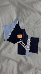 Upcycled Levi’s Denim Lace-Up Top