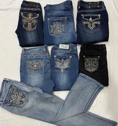 Y2K Bootcut Embellished Jeans B#059