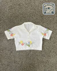 Upcycled Table-cloth Crop Shirt