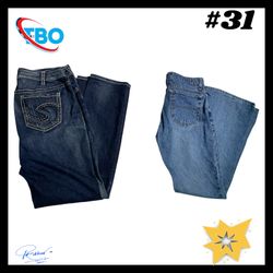 Y2k Embroidered jeans (Brands) Silver etc #31.