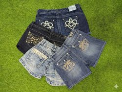 Women’s Micro Mini Denim Embellished Shorts ✨(k-32..