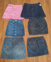Bundle de jupes en denim mélangé : devant à bouton..