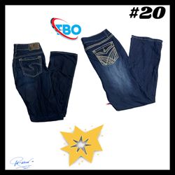 Y2k Embroidery Jeans (brands) Silver & M..