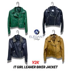 Y2K it Girls Leather Biker Jackets - EV0165