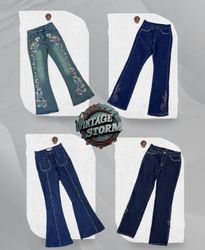Y2K Wave Flared Denim Jeans