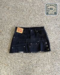 Upcycled Levi's Denim Belted Mini Skirt