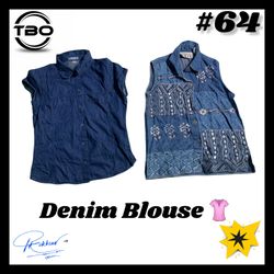 Y2k Denim Blouse (brands) Levi’s , Cabincreek & Ny..