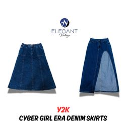 Y2K Cyber Girl Era Denim Skirts - EV0453