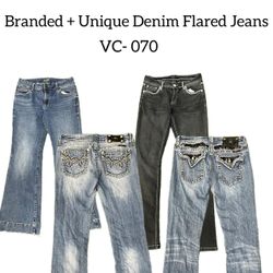 Y2K Branded(Miss Me) + Unique denim flared jeans