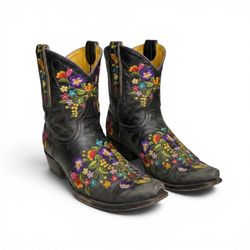 SA517 Vintage Premium Ankle Cowboy Boots Collectio..