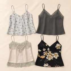 Y2k Silk Cami Tops