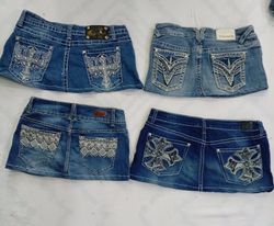 CR8355 Upcycled Y2K Mini Denim Skirts