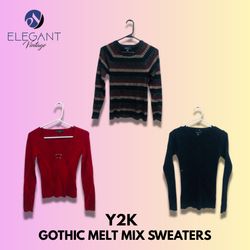 Y2K Gothic Melt Mix Sweaters - EV1354