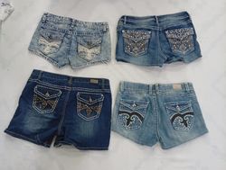 CR8356 Upcycled Y2K Mini Denim Shorts