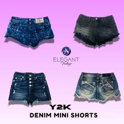 Y2K Denim Mini Shorts - EV1418