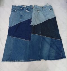 CR8362 Upcycled Levi’s Denim Maxi Skirts