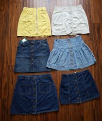Curated Y2K Vintage Denim Skirt Set - Button-Up St..