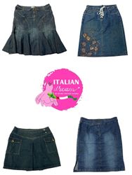 y2k midi length denim skirts