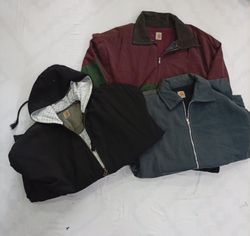 CR8366 UPCYCLED CARHARTT & HOODIE MIX STYLE JACKET..