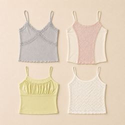 Y2k Soft Color Cami Tops