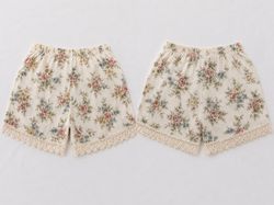 CR1587 Upcycled Linen Floral Shorts