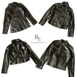 Y2K Unique Leather Jacket Re-3204