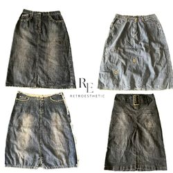Y2K NYC IT GIRL DENIM MIdi SKIRTS RE-3208