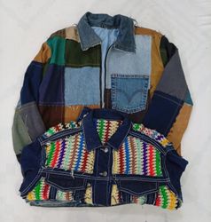 CR8375 UPCYCLED MIX STYLE DENIM JACKETS