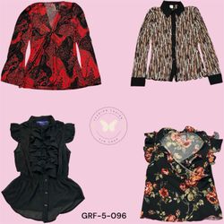 Women Printed Floral Red Black Fashion Blouse (GRF..