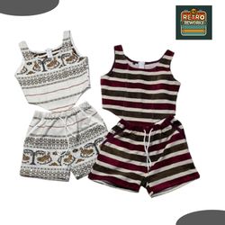 Upcycled Curtain Tapestry Corset & Shorts Set