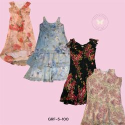 Y2K Inspired Floral Print Poly Dress with Soft Flo..