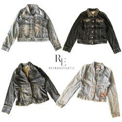 Y2K Unique Denim Jacket Re-3220