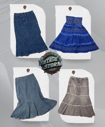 Y2K Soft Grunge Denim Skirt