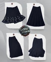 Y2K Black Noir Poly Skirt