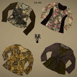 Y2K Boho Earthy Tone  Sleeves Tops (AA-813)