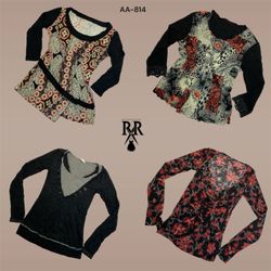 Y2K The Black Gothic Mix Full Sleeve Tops (AA-814)