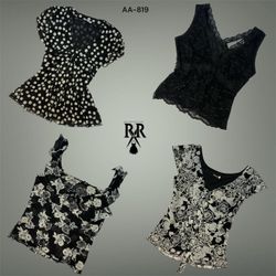 Y2K Black Fantasy Sleeveless Tops (AA-819)