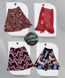 Y2K Crazy Printed Poly Skirts