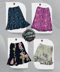 Y2K Floral Printed Poly Skirts