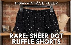 : Y2K Vintage Sheer Polka Dot Ruffle Bloomer Short..