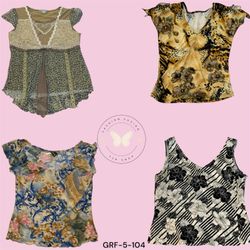 Blusa casual in poliestere stampata a fiori Y2K pe..