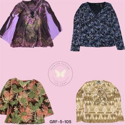 Blusa casual in poliestere stampata floreale Y2K d..